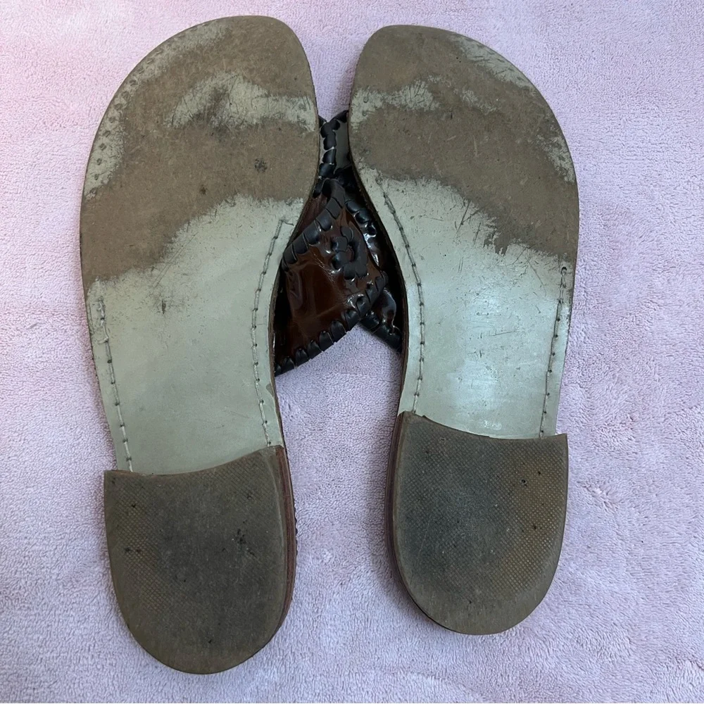 Jack Rodgers Brown Leather Sandals Size 8